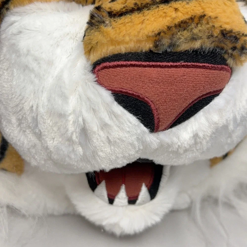 Maskimals Tiger Mask Costume Mens Orange Big Head Adult Plush Face Mask New
